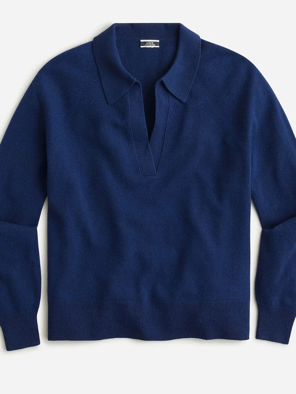 J. Crew Cashmere collared V-neck sweater, Blue, Size XL